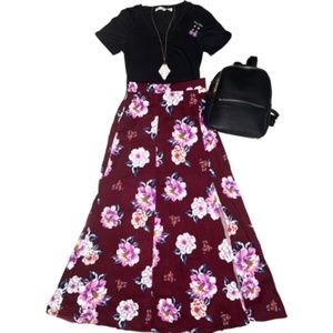 Floral Maxi Skirt with side slits